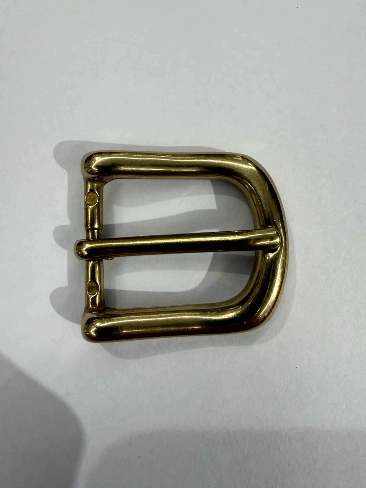 Solid Brass Raw Brass Belt Buckle Made in Italy Fits 0.98&Prime; Belt Strap