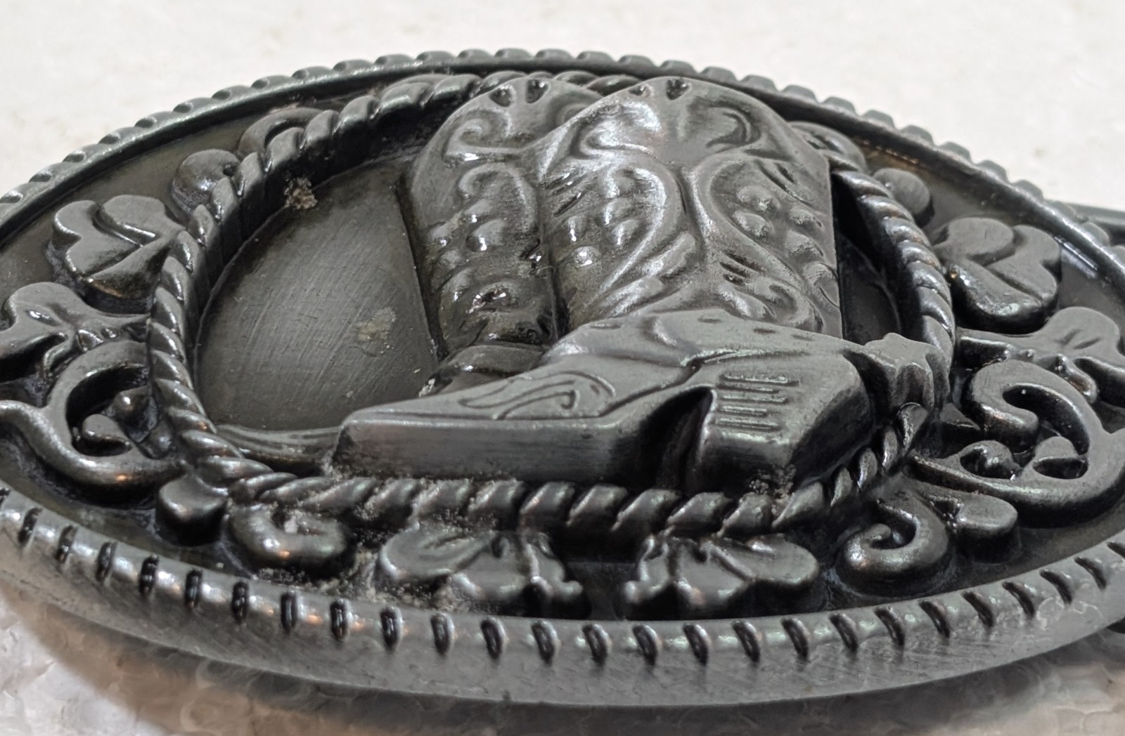 Western Cowboy Boots Metal 4&Prime; Belt Buckle Farm Ranch Metal Unisex