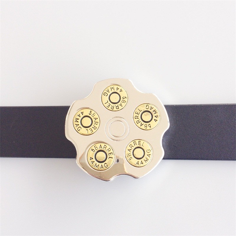 Bright Silver Gun Bullet Spinner Spinning Belt Buckle also Stock in US