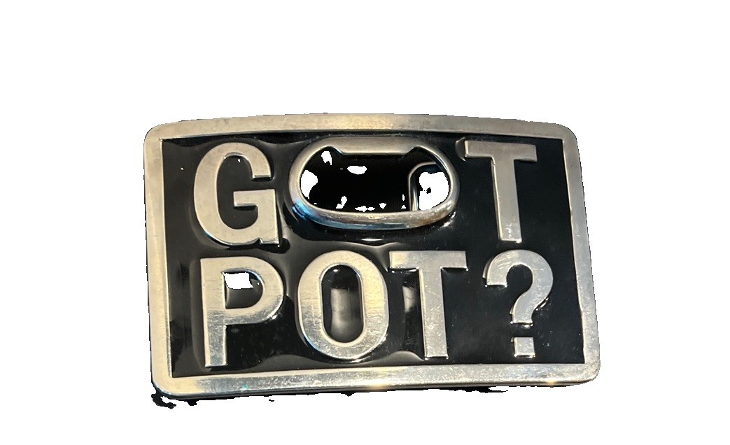 Black Metal Belt Buckle Logo 4”x 2 .5