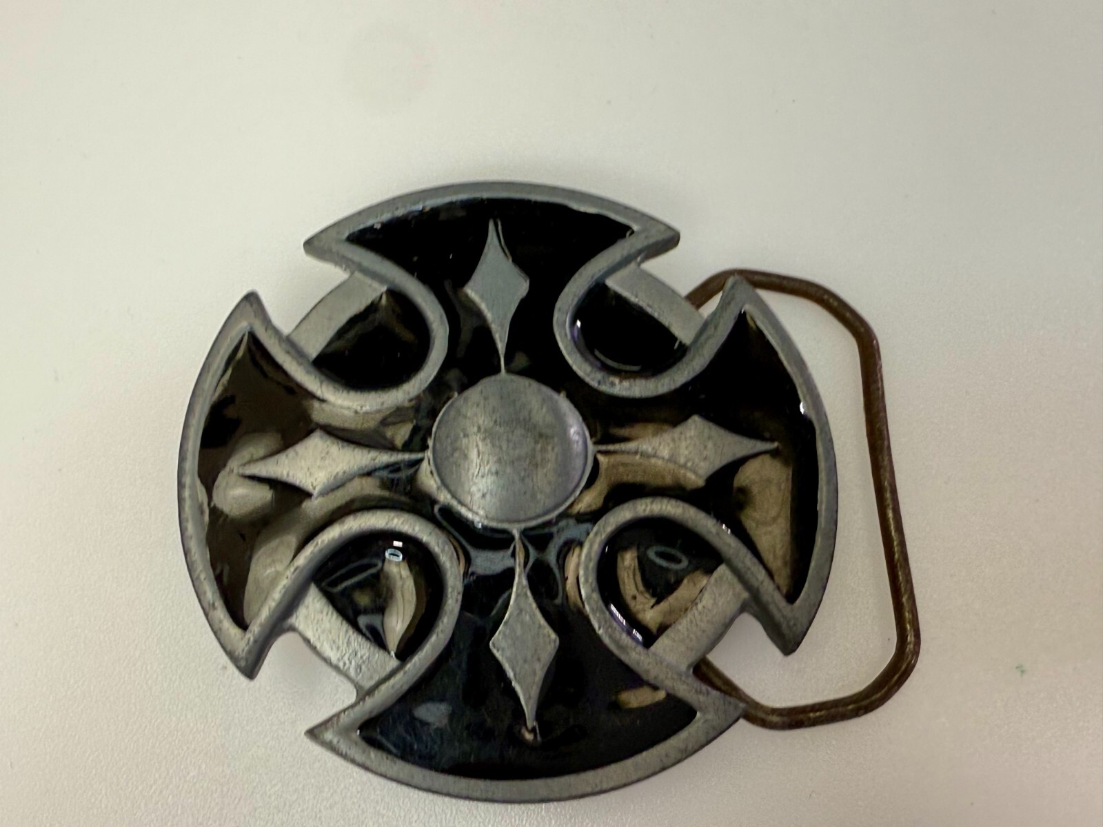 Celtic Iron Cross Enameled Religious Gothic Punk Motorcycle Biker Belt Buckle