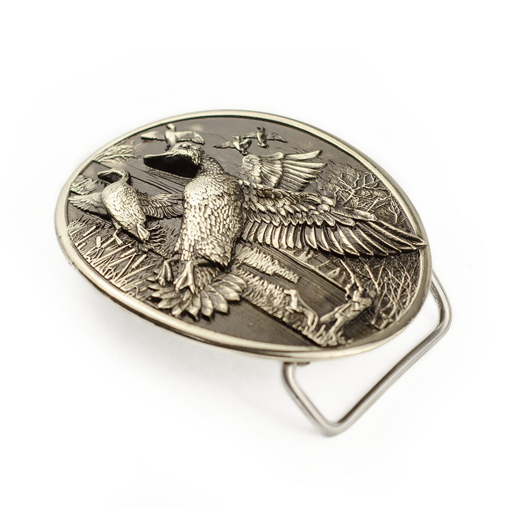 Mallard german silver belt buckle, Duck hunting, Trophy duck season hunter gift