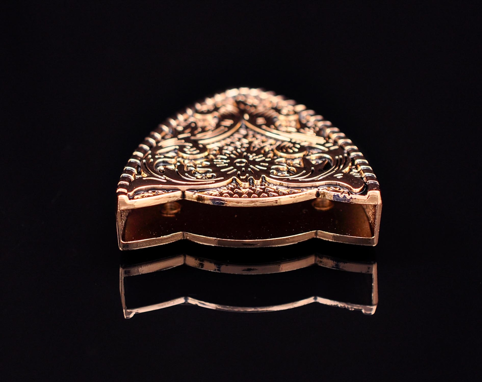 Gold Western Floral Engraved Cowboy Belt Buckle Three Piece Set Unisex 1-1/2&Prime;