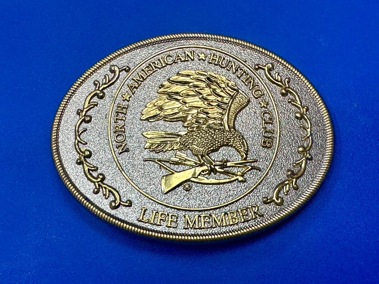 North American Hunting Club Belt Buckle Of Life Member Eagle Rifle Emblem