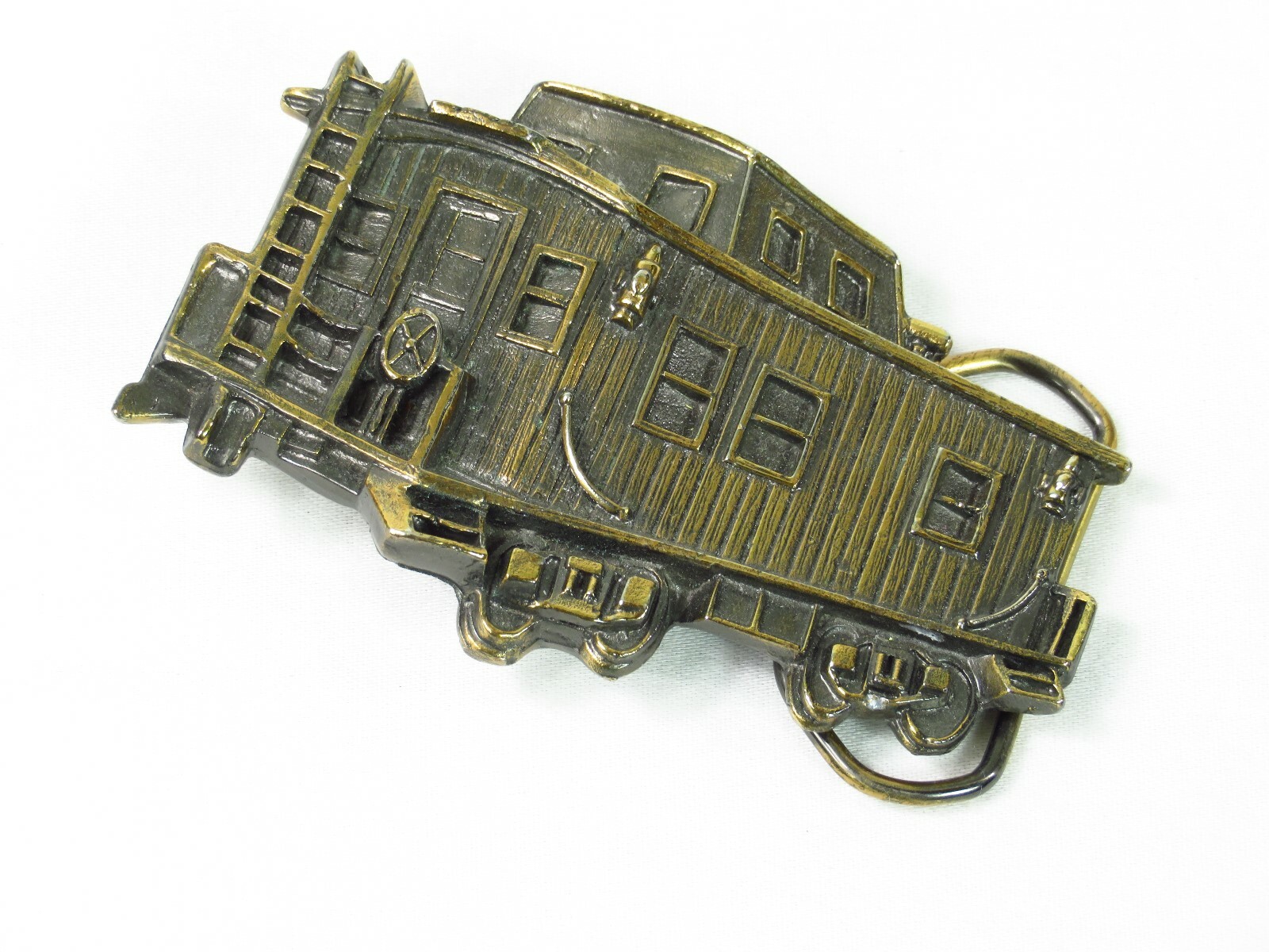 Vintage Railroad Caboose Belt Buckle Brass Train 1979 Chicago Limited Edition