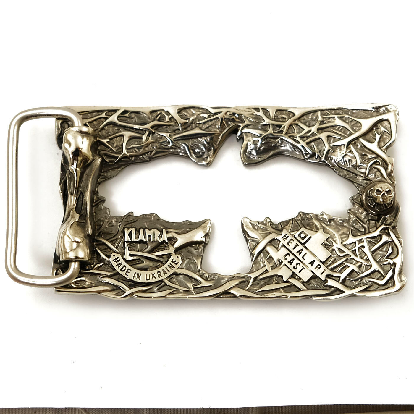 German silver belt buckle Crow, Handmade belt buckle, Mythical black bird buckle