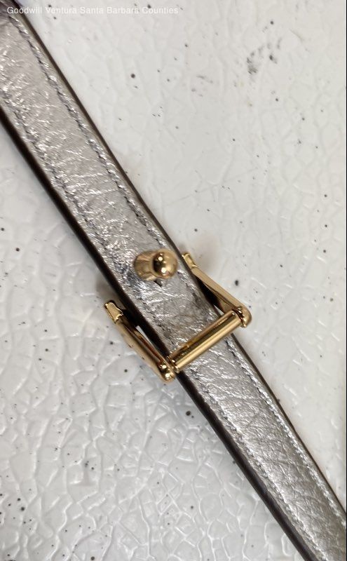 Tory Burch Reversible Logo Skinny Belt In Gold And Silver