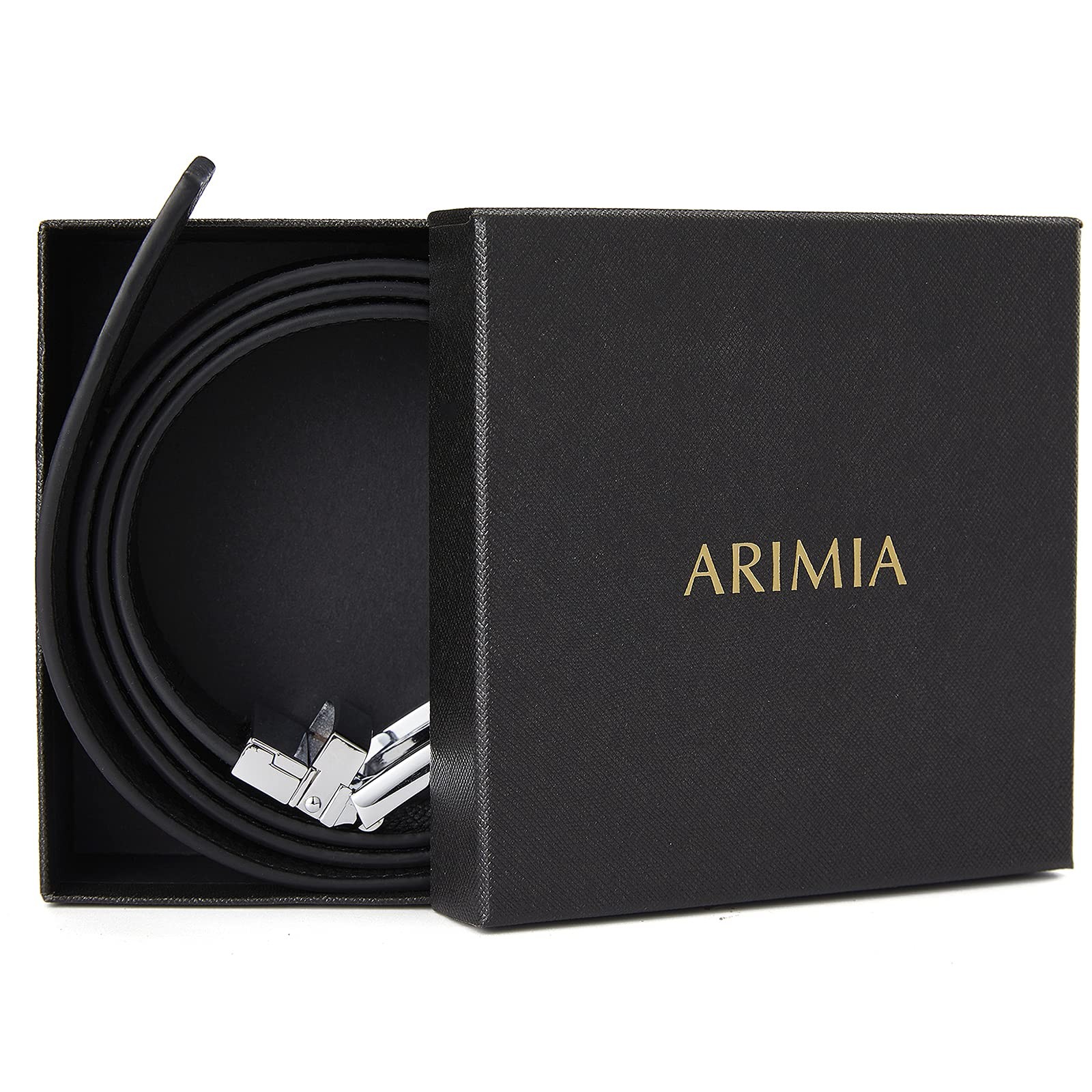 ARIMIA Fashion Diamond Men Adjustable from 26&Prime; to 46&Prime; Waist, Silver Black G1