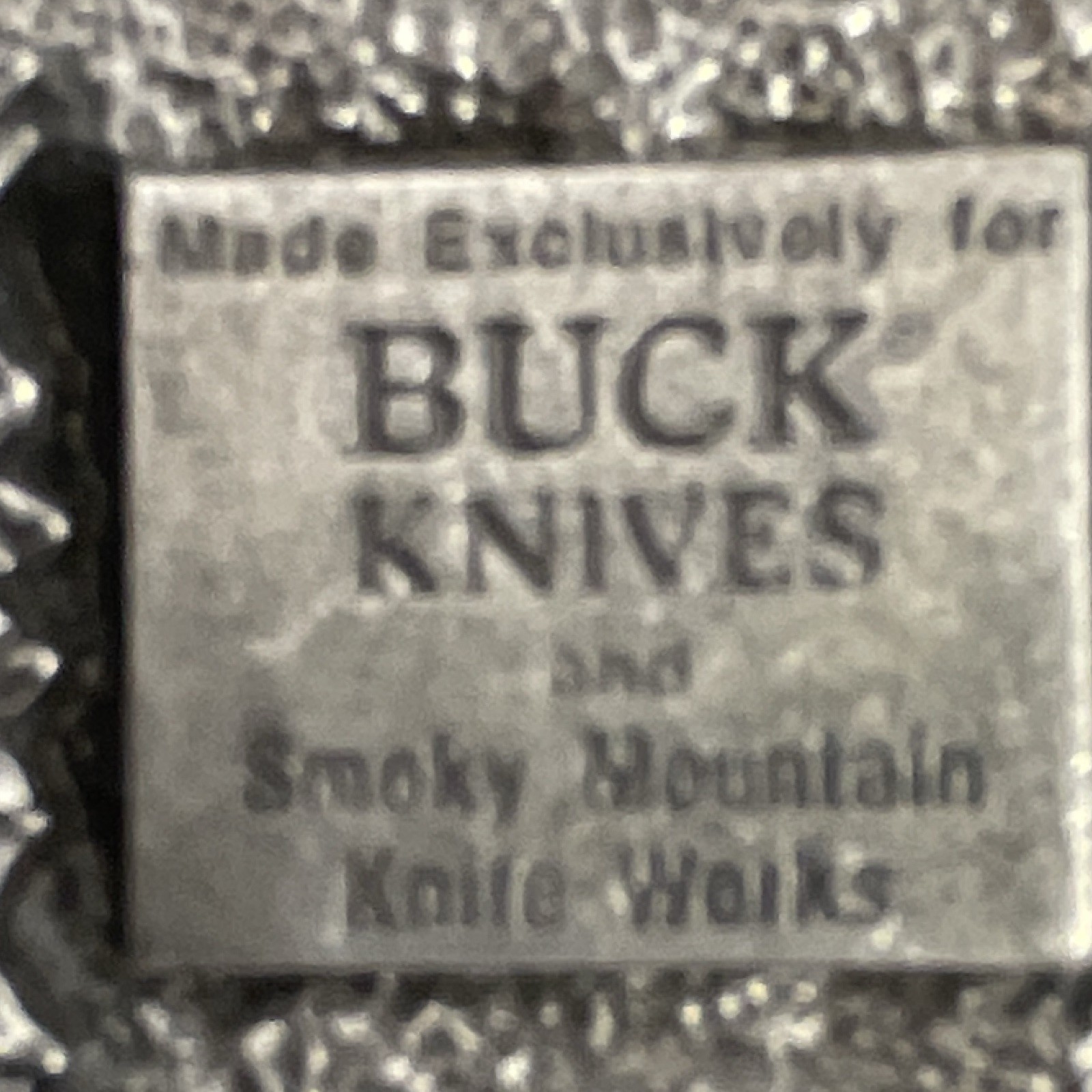 Buck Knives Metal Belt Buckle Silver Western 1.5in « Four Generations » Text
