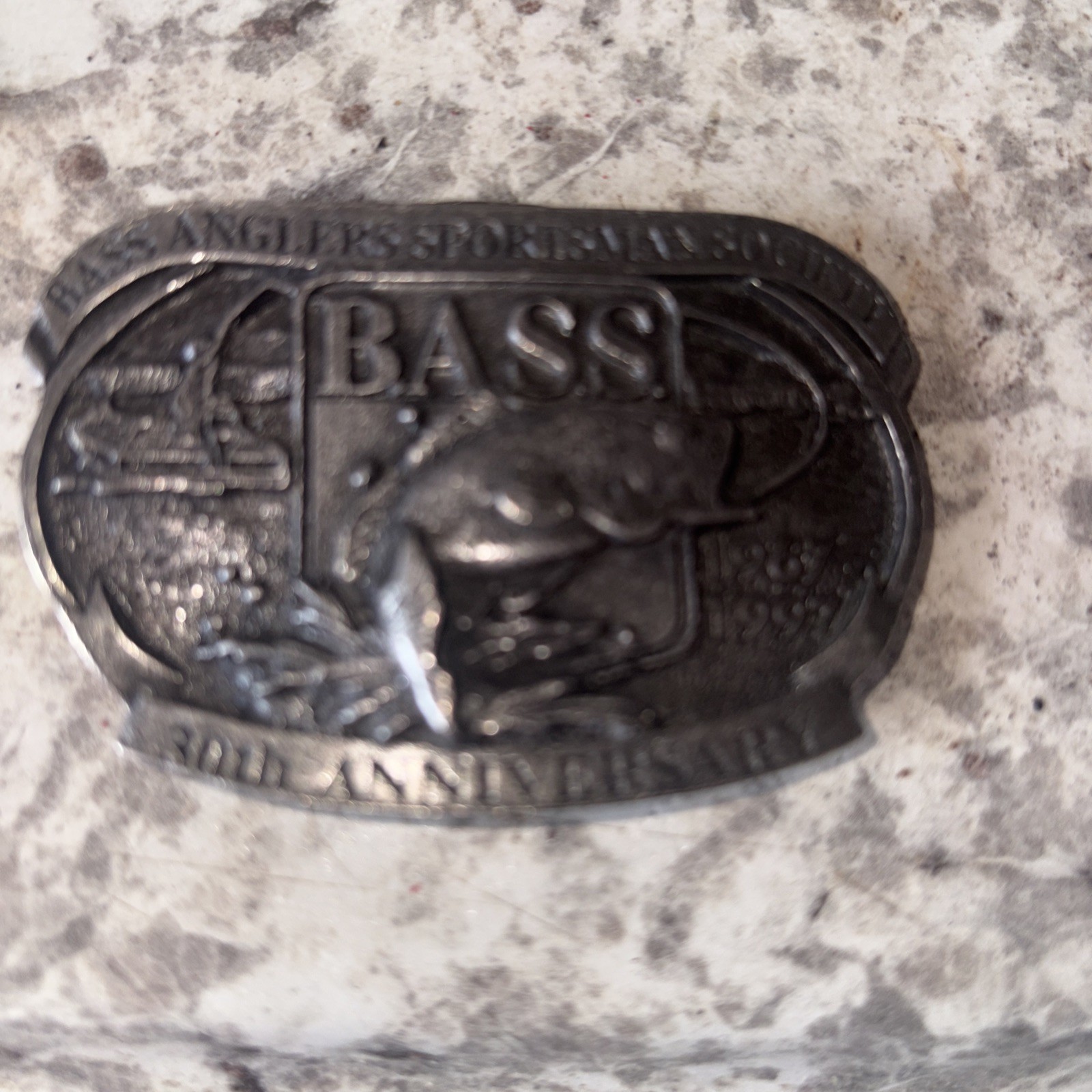 Men&rsquo;s Bass Anglers Sportsman Society Belt Buckle 30th Anniversary Made In Canada