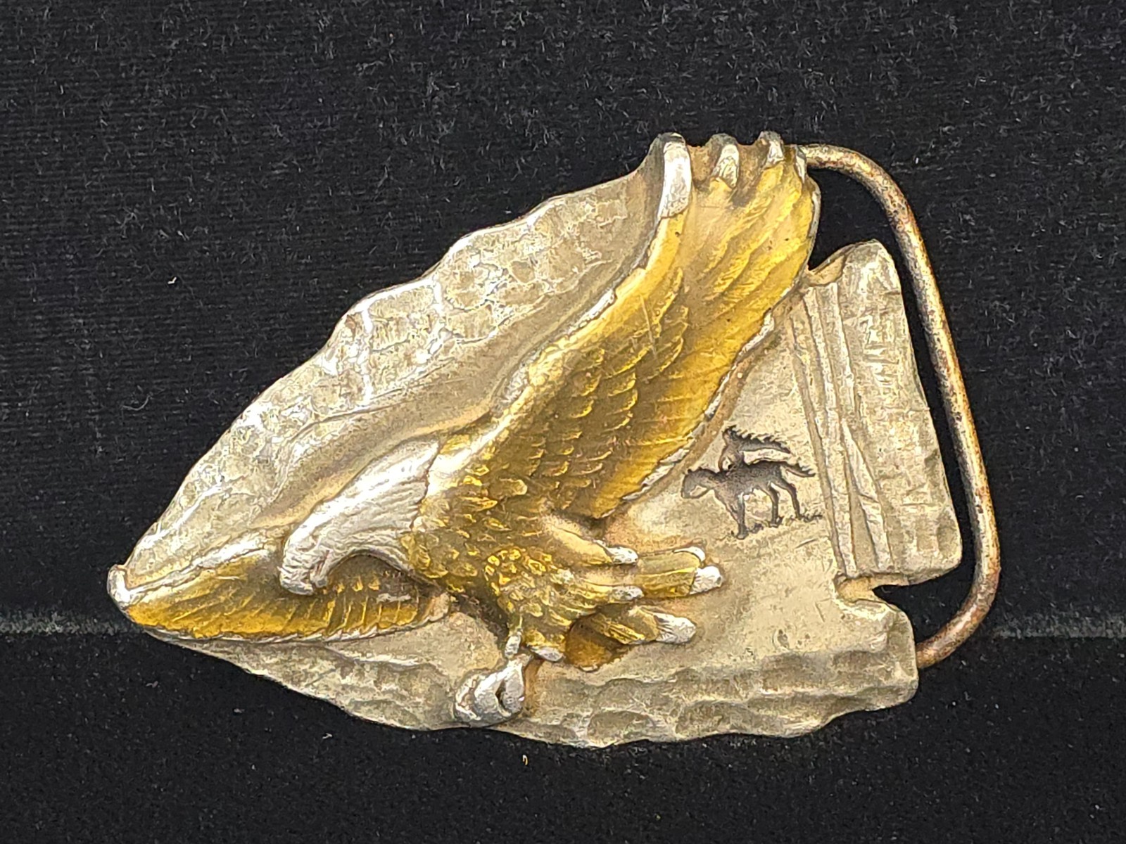 Arrowhead Eagle Belt Buckle Siskiyou Native American Indian Spirit Green Enamel
