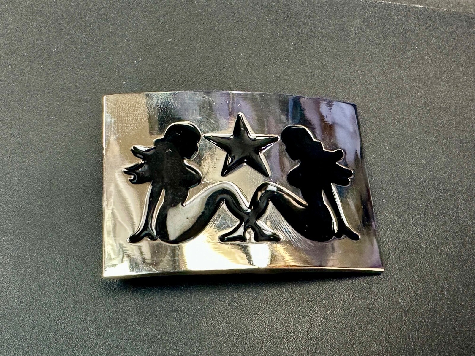 DOUBLE Sexy Mudflap Girl Truckers Silhouette Polished Reflective belt buckle