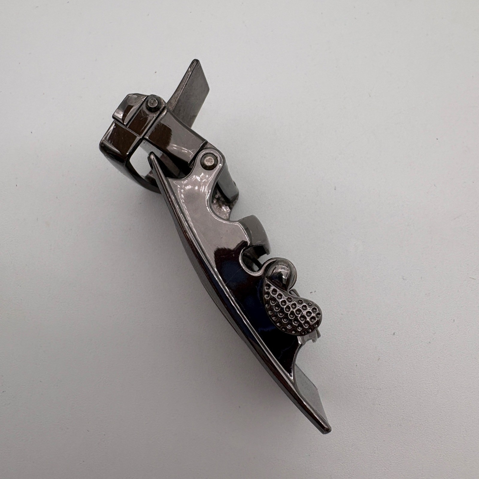 Gunmetal Grey Automatic Ratchet Belt Buckle Geometric Textured Sliding Buckle