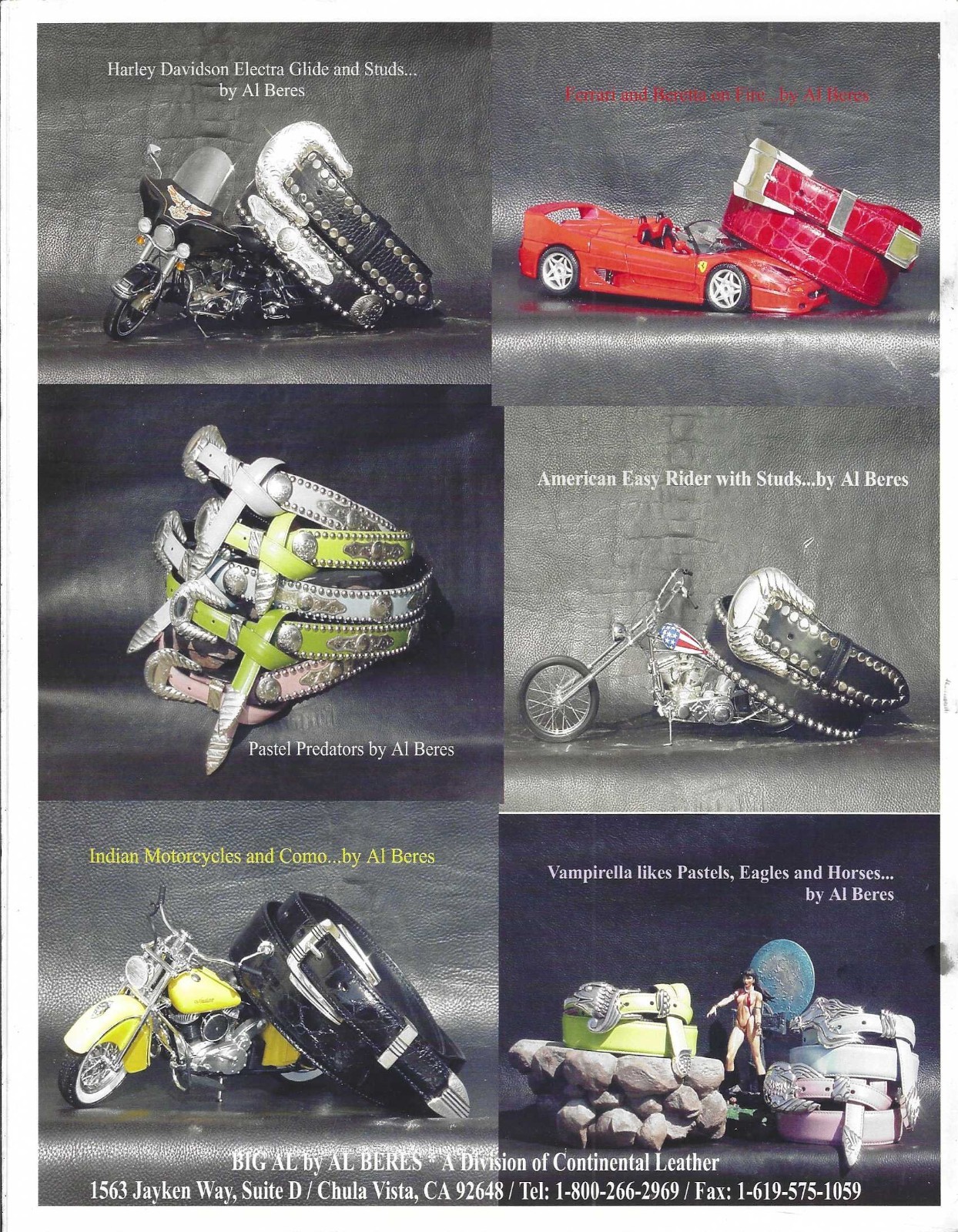 AL BERES 1995 8 PAGE 8.5&Prime; BY 11&Prime; CATALOG OF STERLING SILVER AND WESTERN BUCKLES