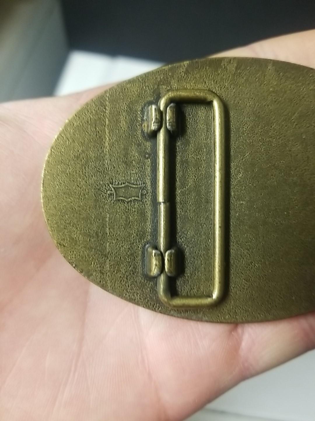 Vintage Brass Caterpillar Cat 215 Excavator Belt Buckle