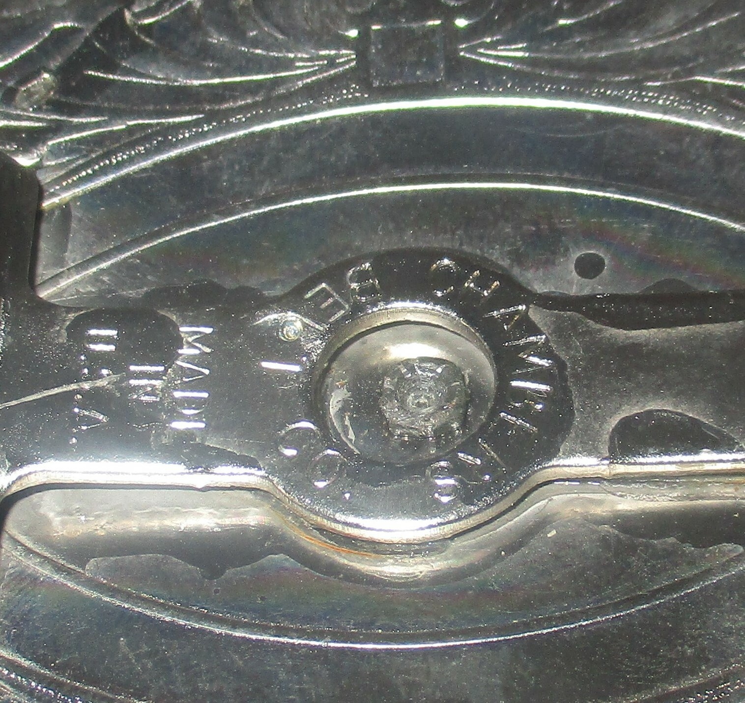 Vintage Belt buckle marked Champions Belt Co made in the USA bronco riding horse
