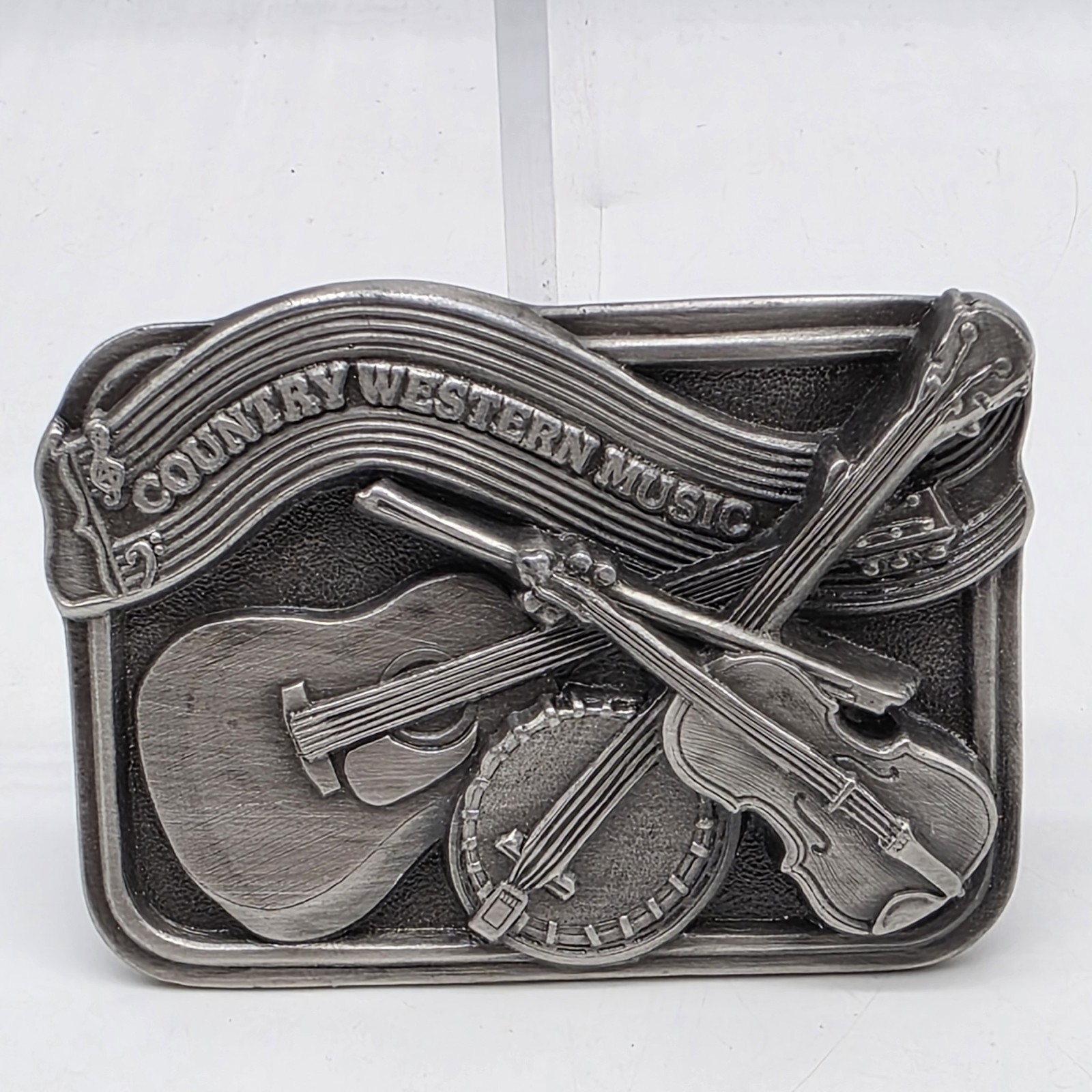 Bergamot Brass Works Country Western Music Belt Buckle Cowboy Rodeo 1984