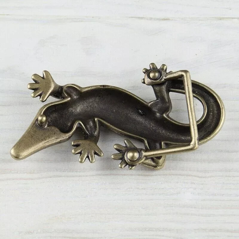 Belt Buckle Lizard Reptile Gecko Crocodile Brass Animal Interchangeable Buckle