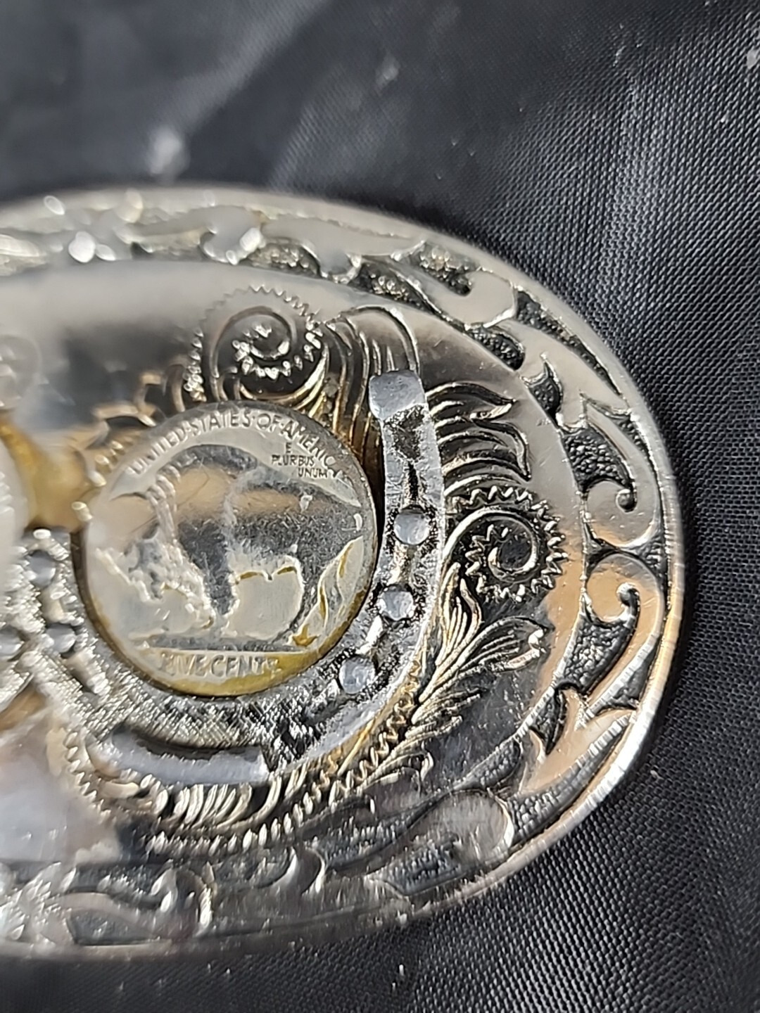 Vintage Copenhagen Western Flair Metal Belt Buckle. 66F