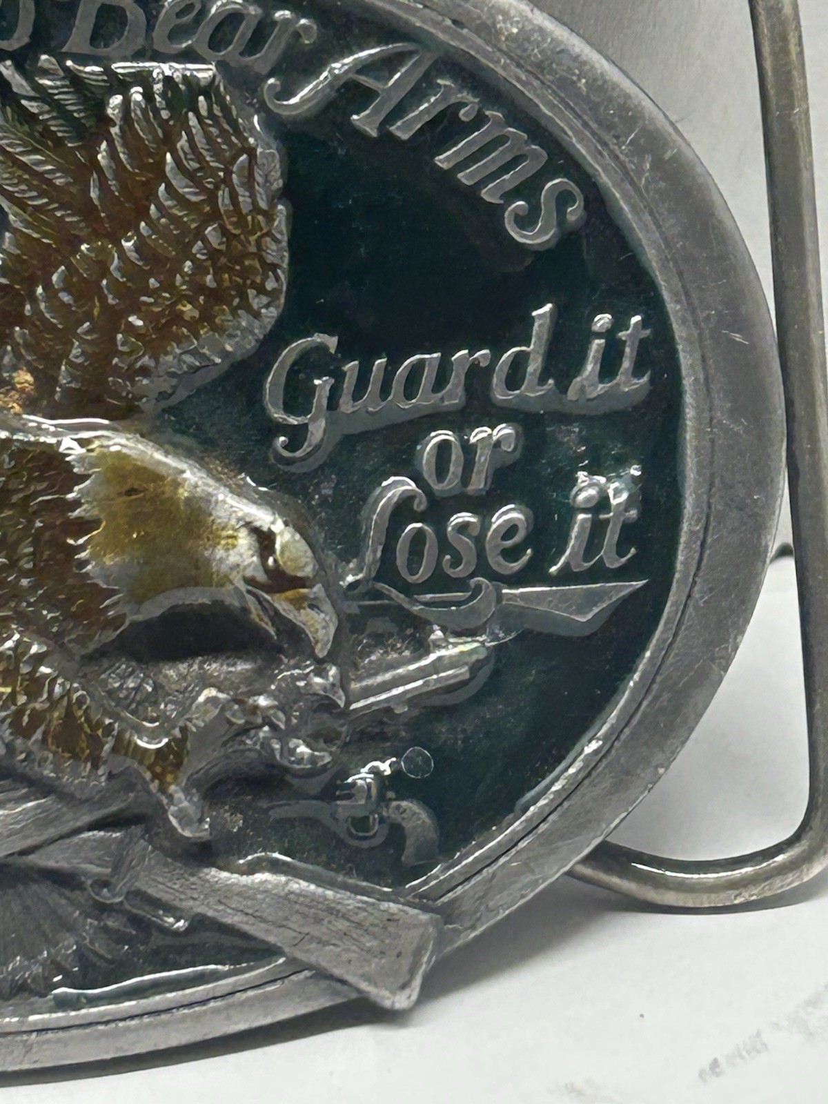 1985 The Right to Bear Arms Buckle Guard It Or Lose It An American Heritage