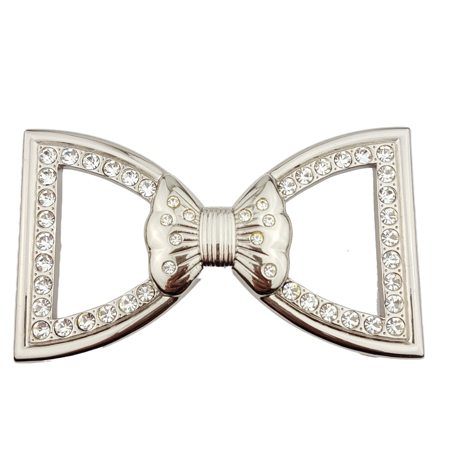 On Sale: Shiny Silver Crystal Bow Tie Belt Buckle