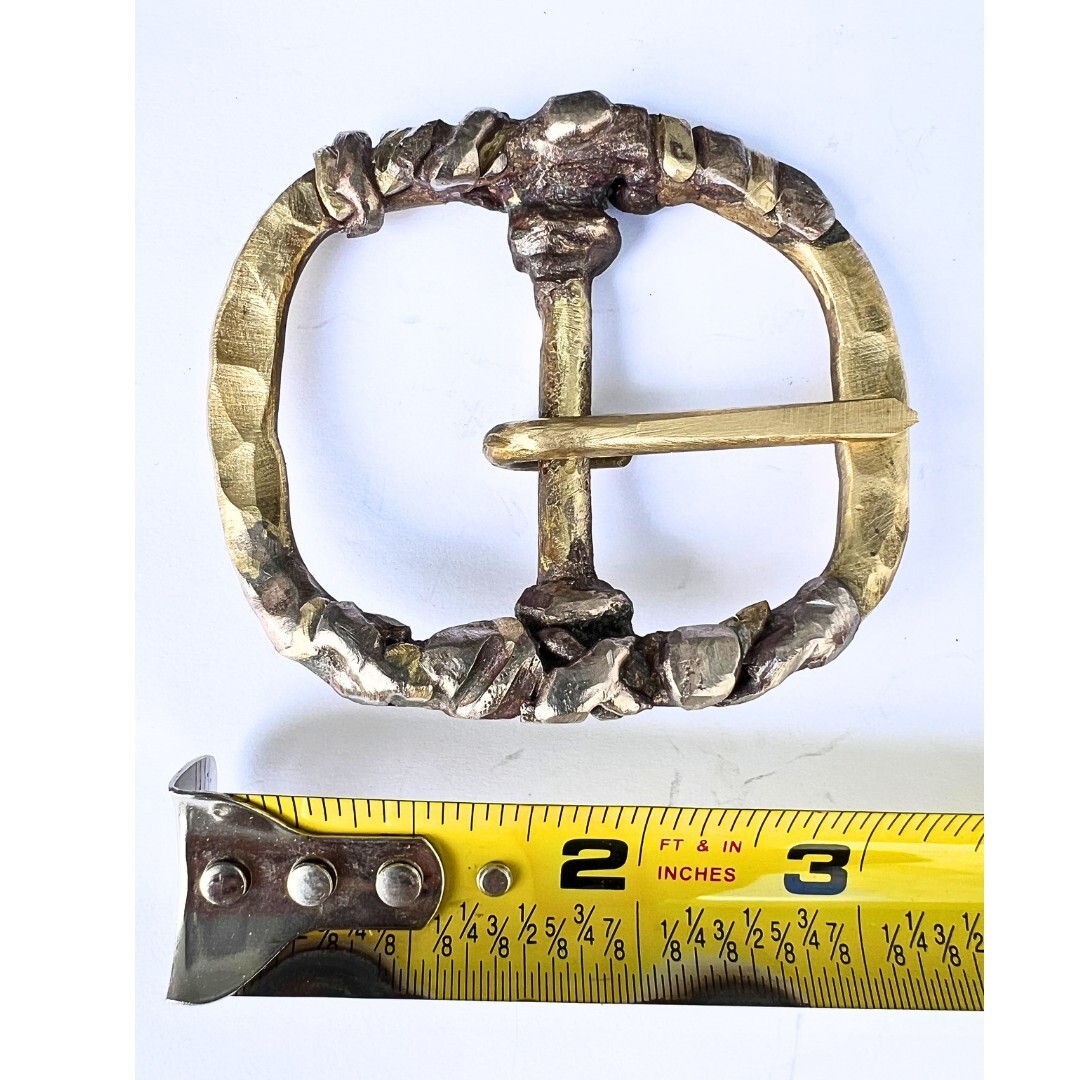 Handmade Solid Brass Belt Buckle USA | 1.5&Prime; Retro Artisan Buckle Men & Women