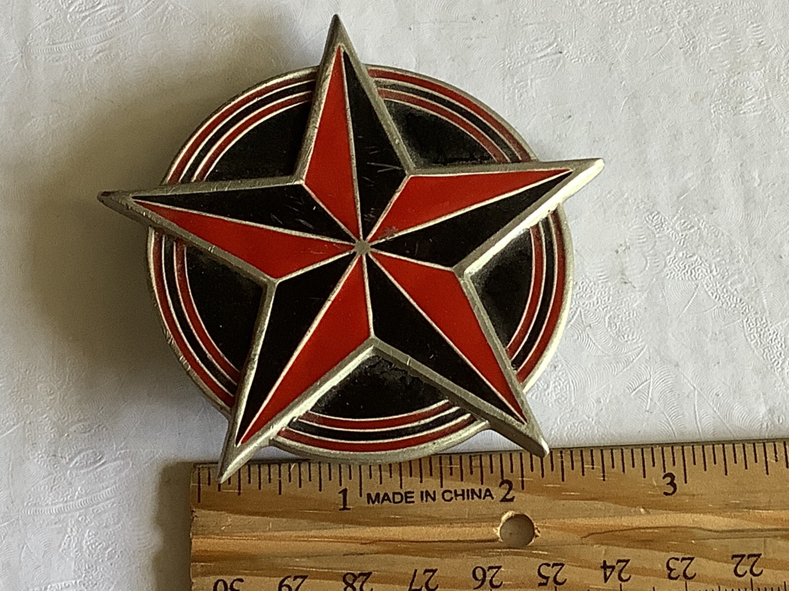 GREAT AMERICAN PRODUCTS Fine Pewter 2002 Nautical Star Belt Buckle 4613