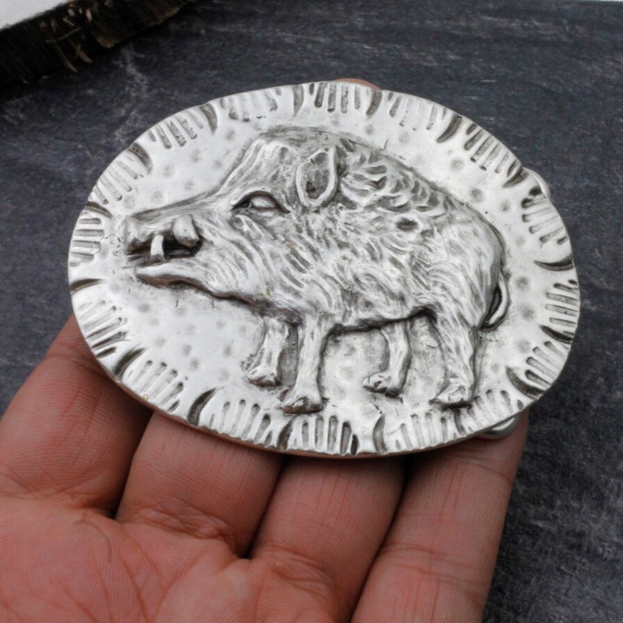 Gürtelschnalle Wildschwein, Trachten Wildschwein Buckle für 4 cm Gürtel gs121