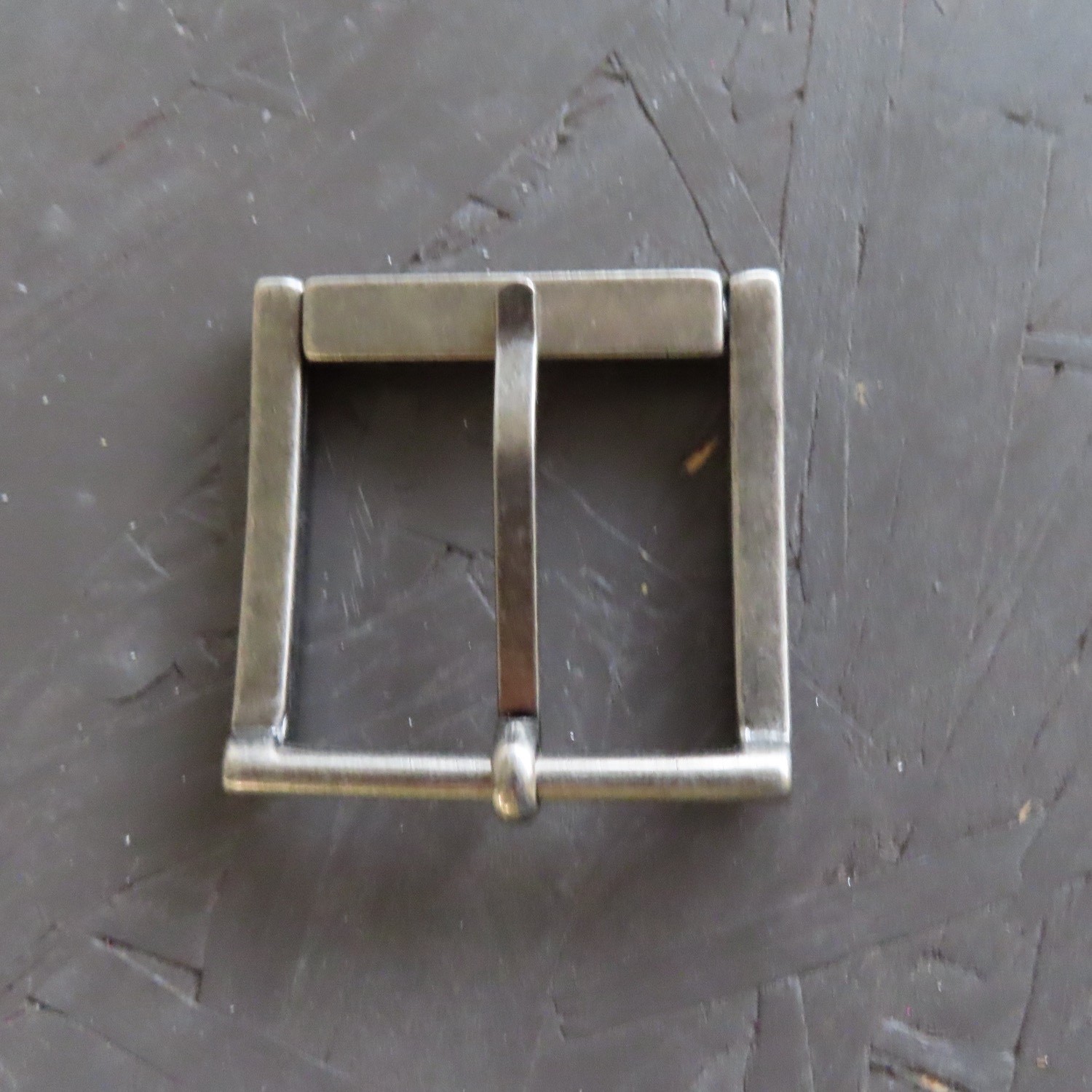 Single Prong Belt Buckle Mens Silver 1.5 Square Roller Replacement Casual Retro