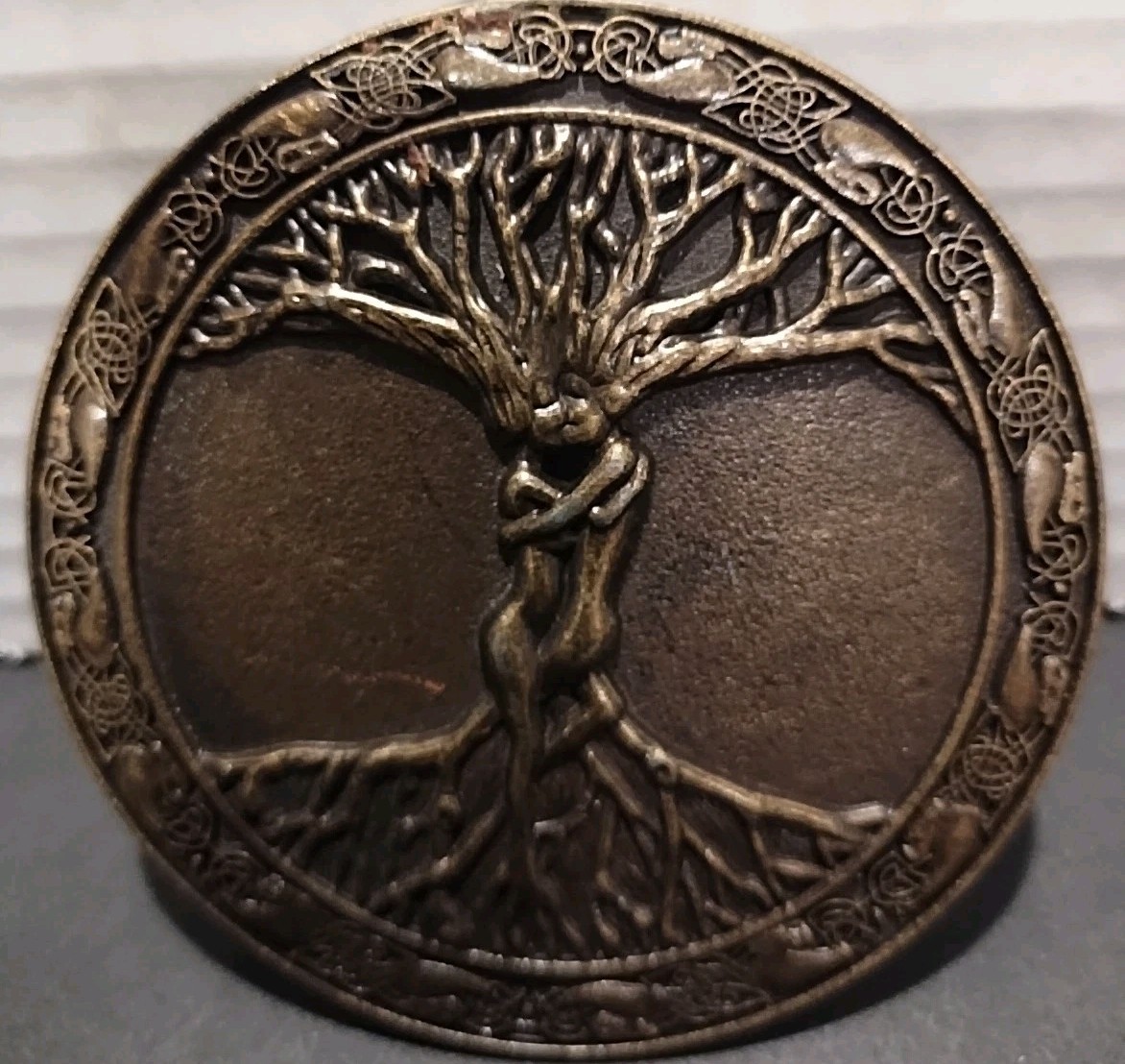 Motorcycle Belt Buckle Tree Of Life Marriage USA Christian Metal Collector