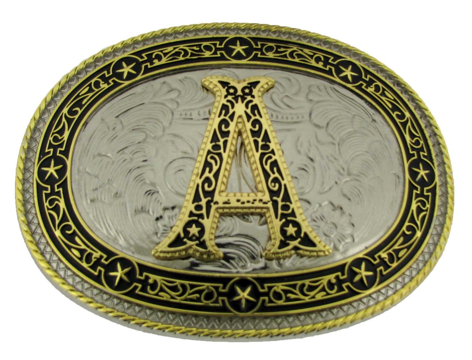 Initial A Letter a Belt Buckle Vintage Metal Style Cowboy Cowgirl Rodeo Western