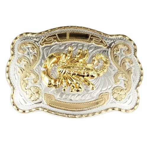 Gold Scorpion Double Color Big Animal Belt Buckle for Man Alloy Cowboy Western