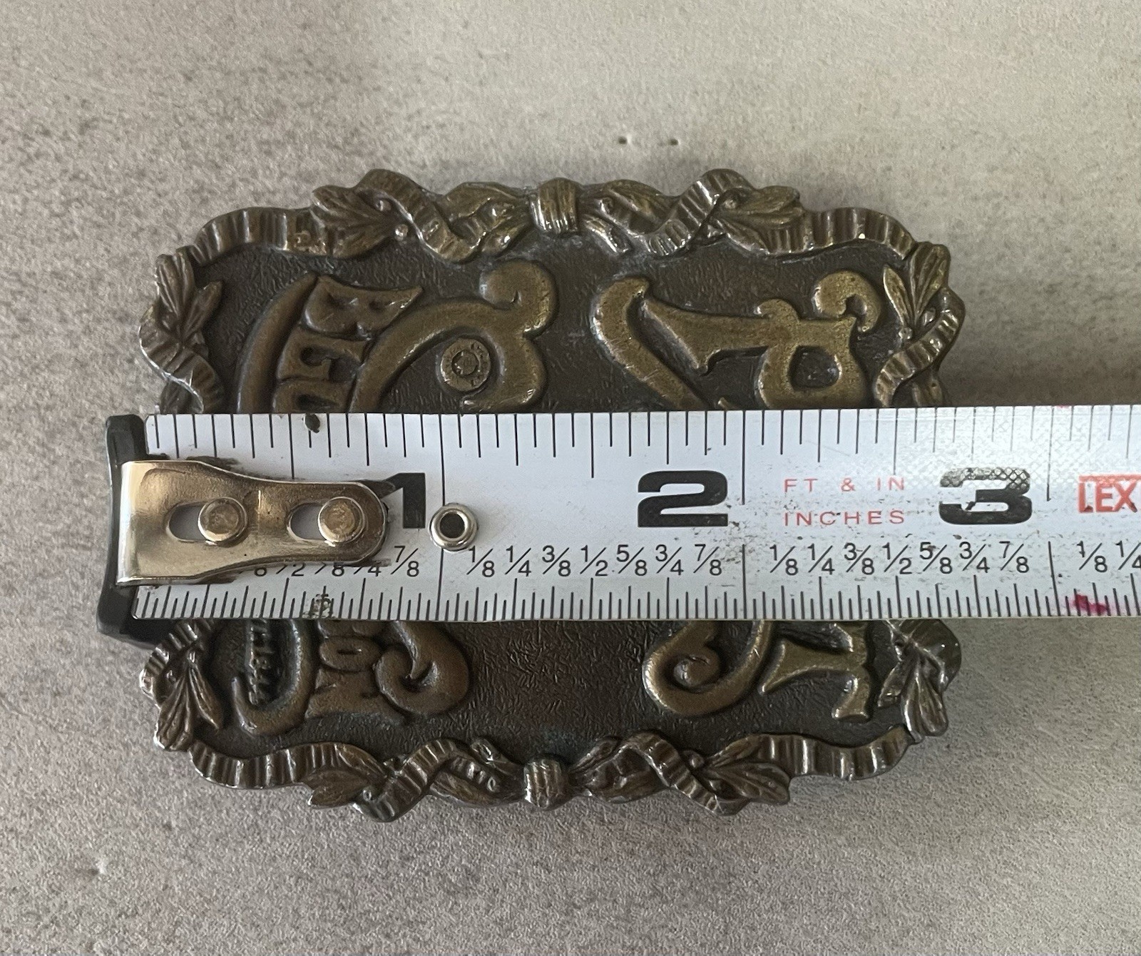 Vintage 1974 Pabst Blue Ribbon Brass Belt Buckle Bergamot USA Beer