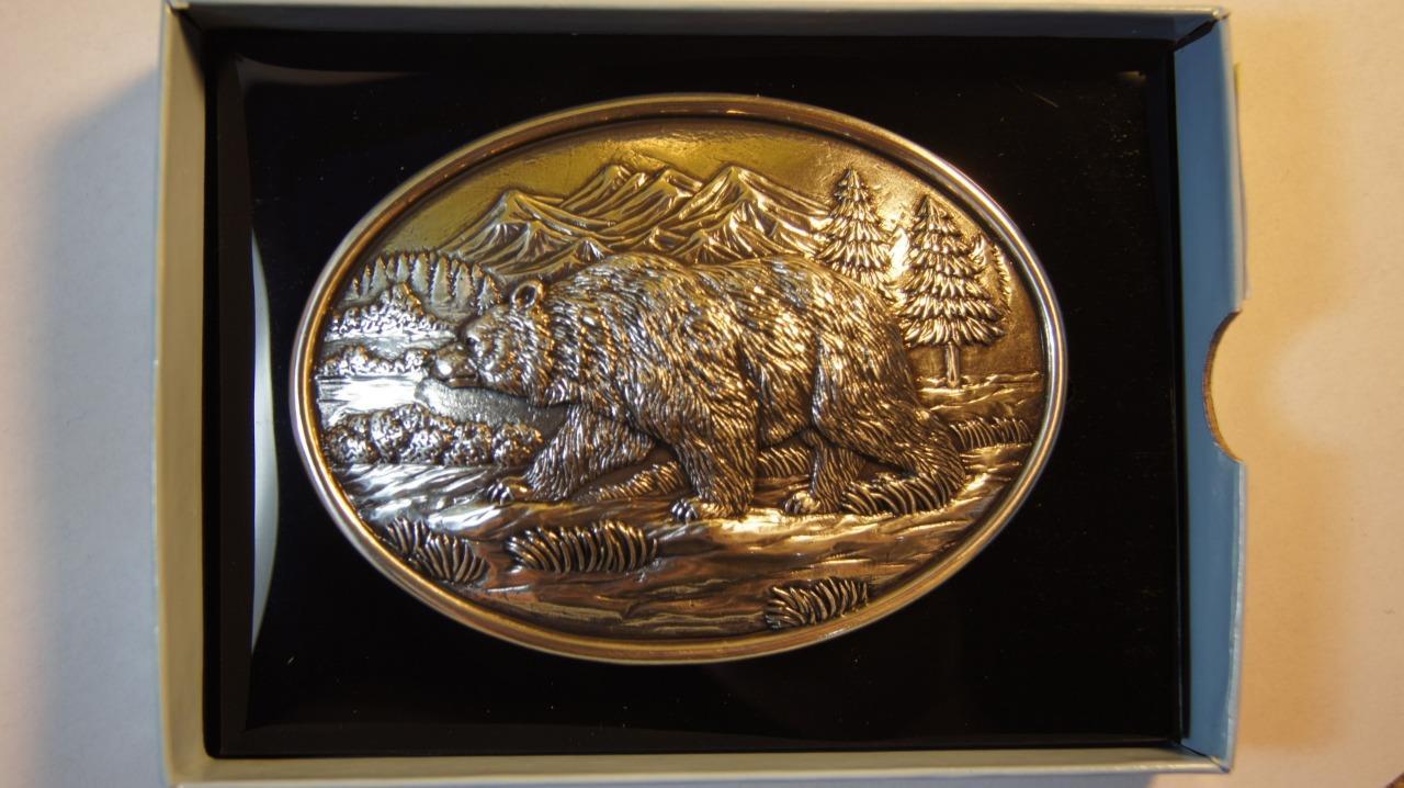 Nocona OVAL ANTIQUE SCROLL Grizzly Bear BUCKLE Belt Buckle 37045