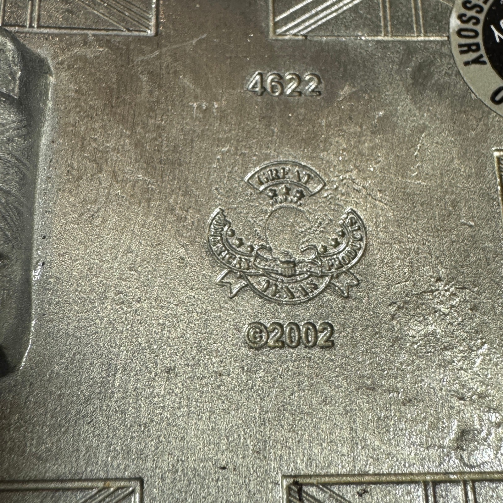 British Flag Belt Buckle Metal Pewter Tone Made Mexico Reissue