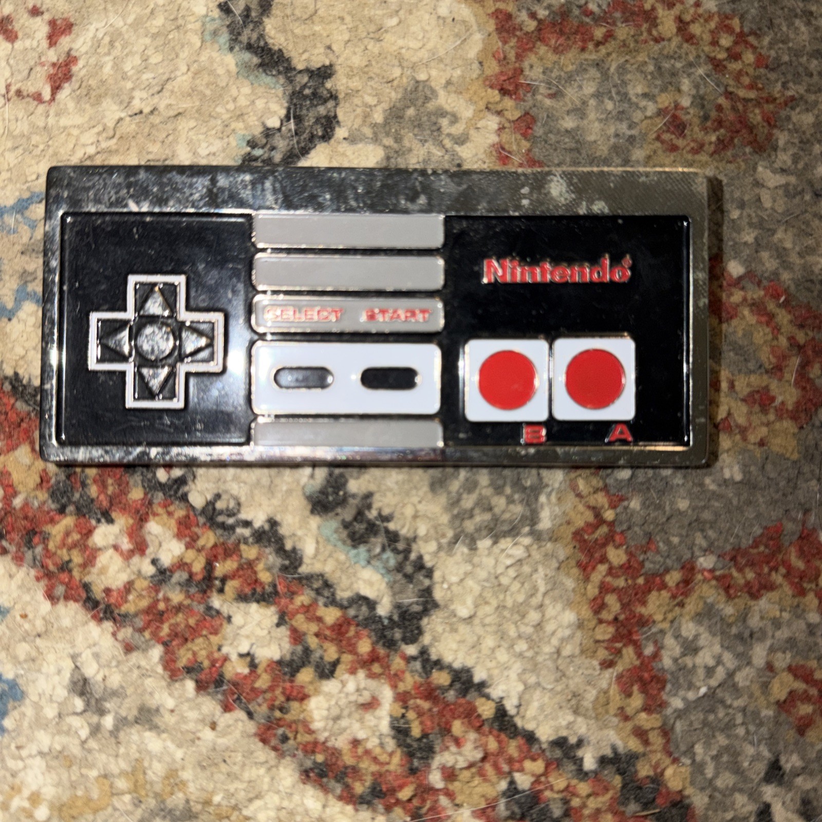 Vtg 2003 Nintendo Belt Buckle Men&rsquo;s Black/Red/Silver