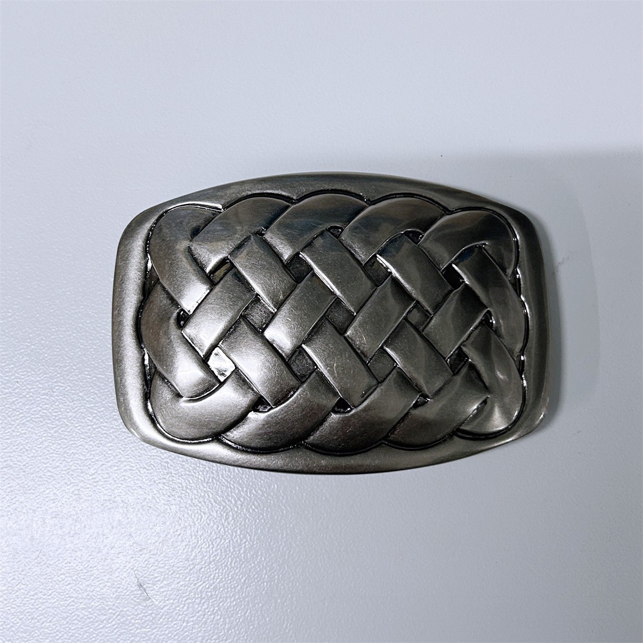 Vintage Silver Plated Cross Knot Solid Brass Belt Buckle BS020SL