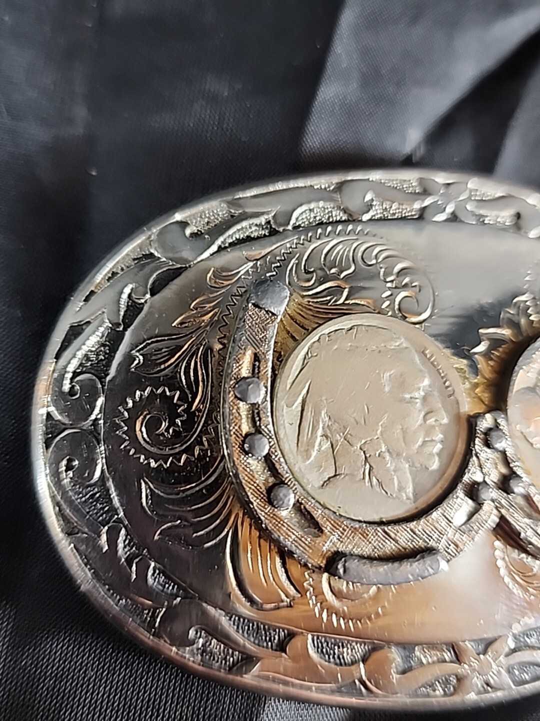 Vintage Copenhagen Western Flair Metal Belt Buckle. 66F