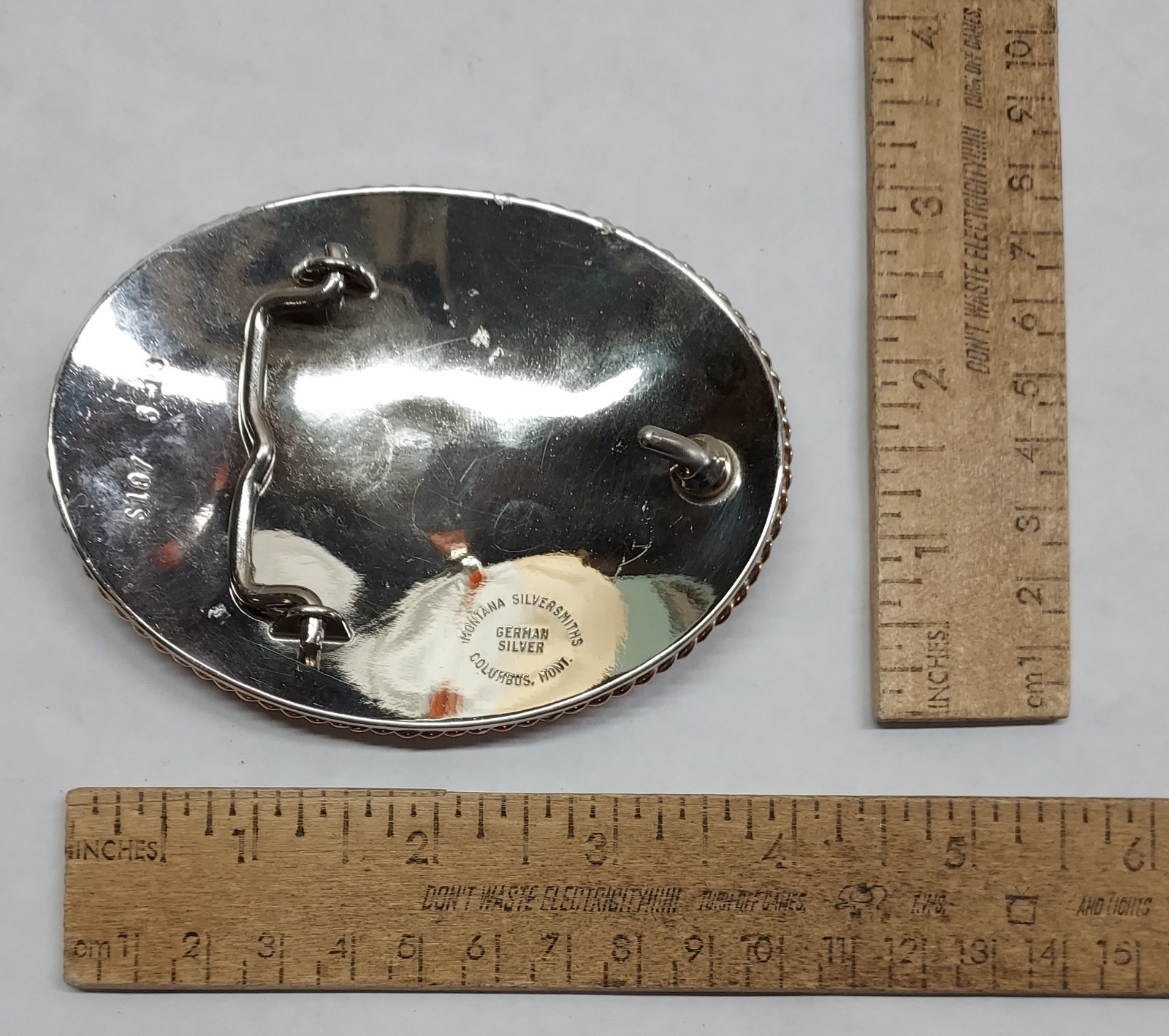 1987 – SCSA – 25-27 – shooting – GERMAN SILVER – BELT BUCKLE – listing # 9564