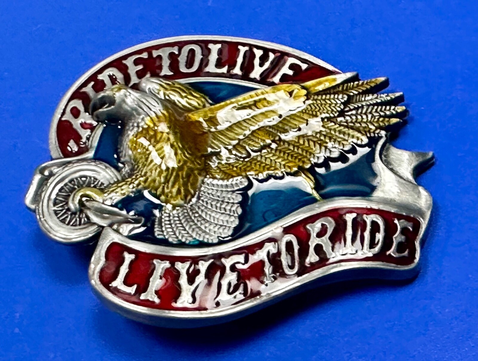 Live To Ride, Ride To Live Bikers Way Of Life Motorcycle Eagle New Belt Buckle