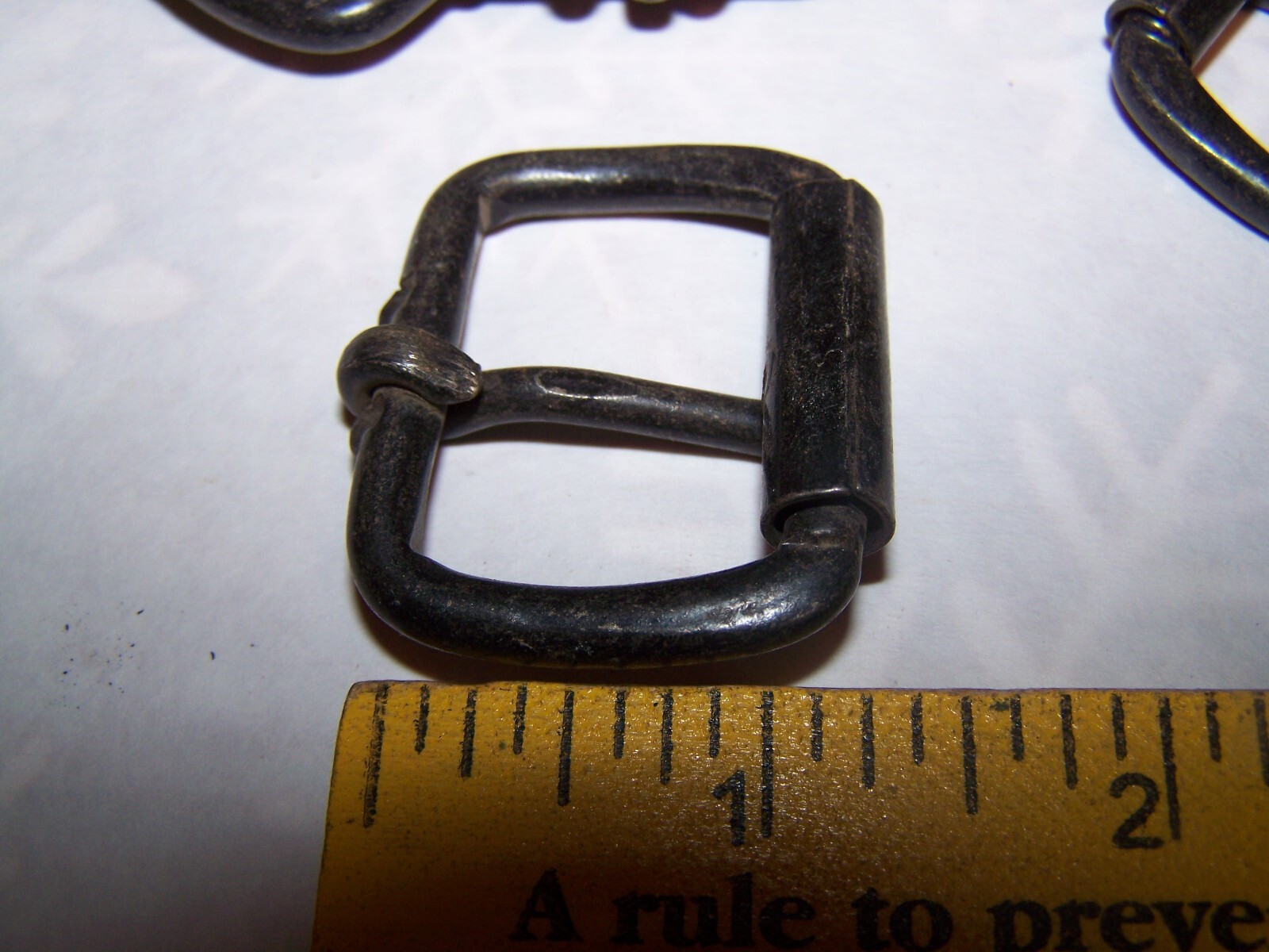 NOS Vintage Lot Rectangular Single Prong Roller Black Buckle Leather Strap 34mm
