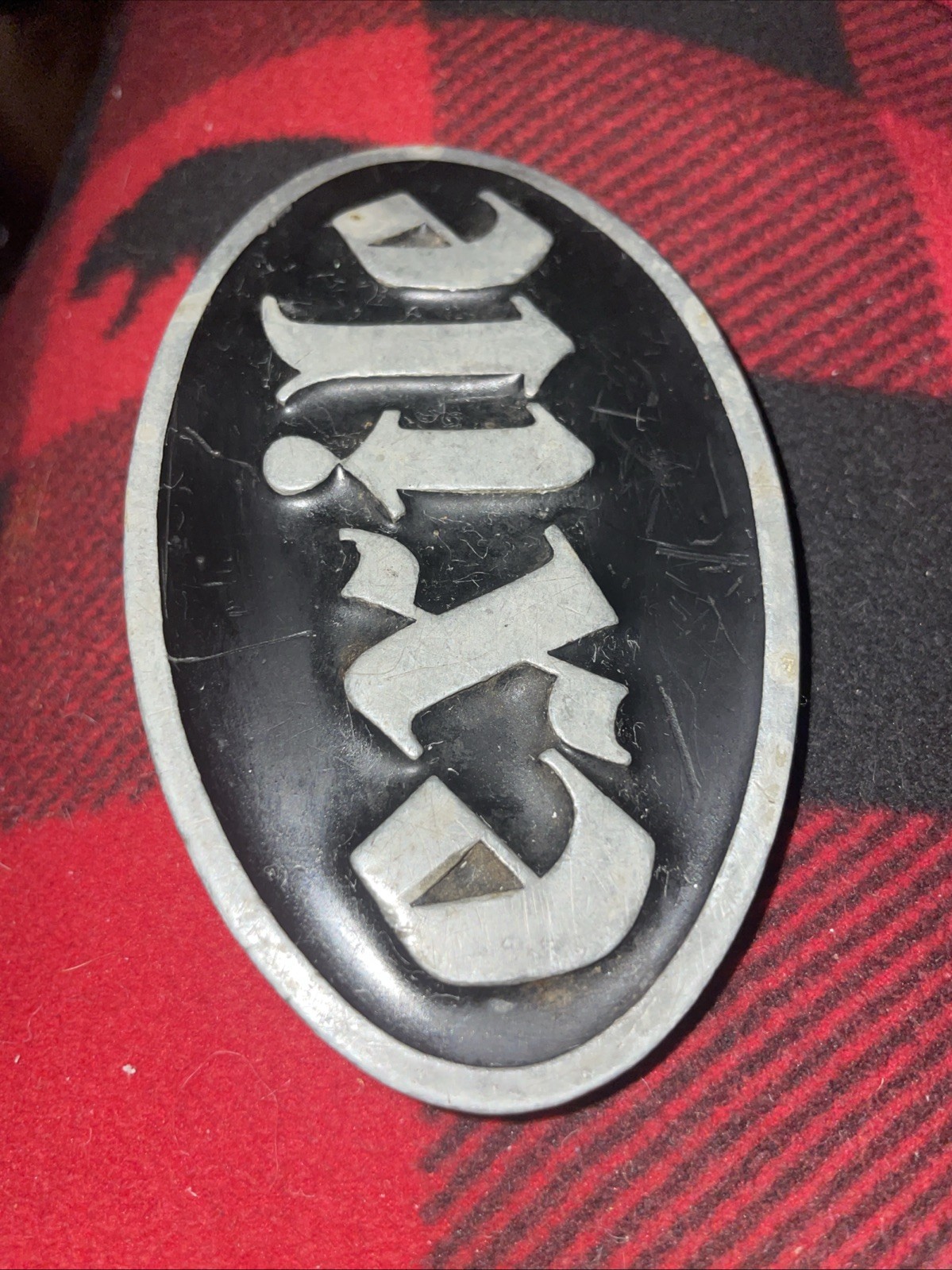 2005 EXILE CYCLES Black Metal Belt Buckle And Bottle Opener 4”