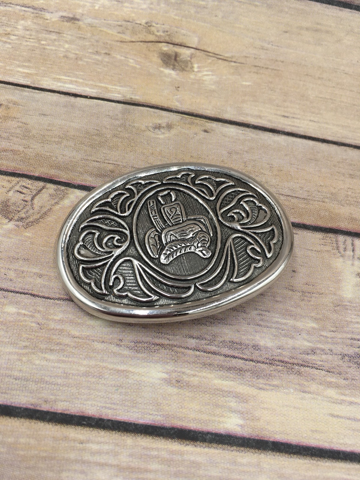 Vintage Avon Horse Saddle Silvertone Metal Belt Buckle 2 1/4&Prime; X 3&Prime;