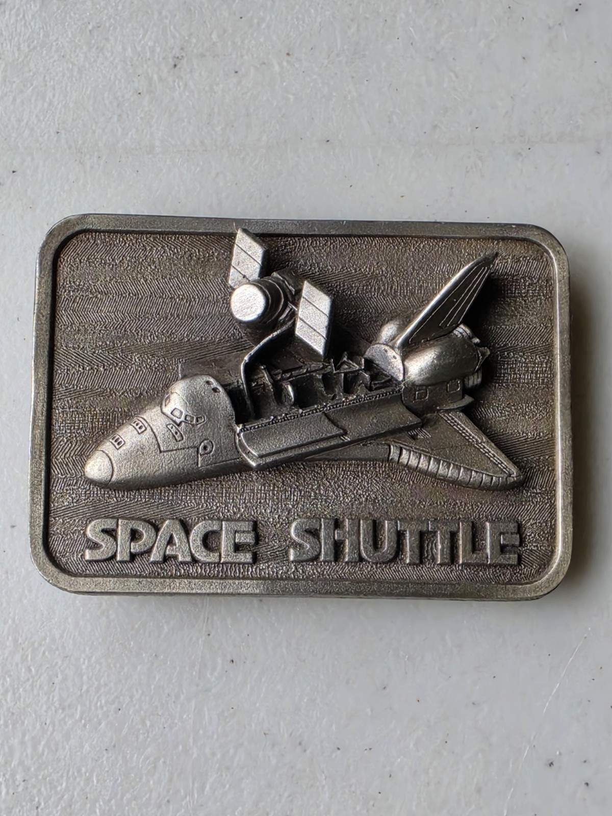Vintage GEEKY Space Shuttle Belt Buckle The BUCKLE CONNECTION 1980 NASA
