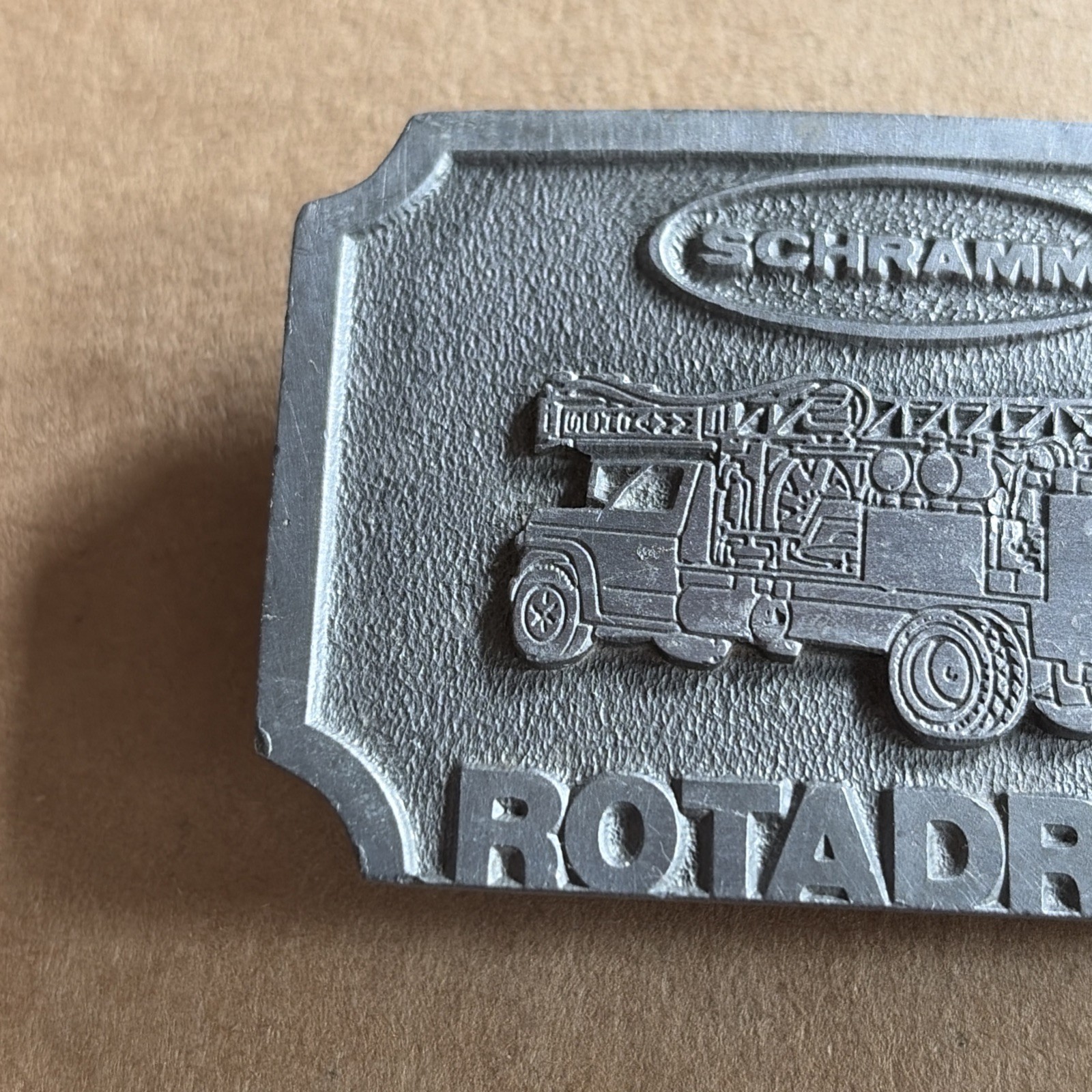 CD HIT – Schramm Rotadrill Metal Belt Buckle 3.25&Prime; x 2.25&Prime;