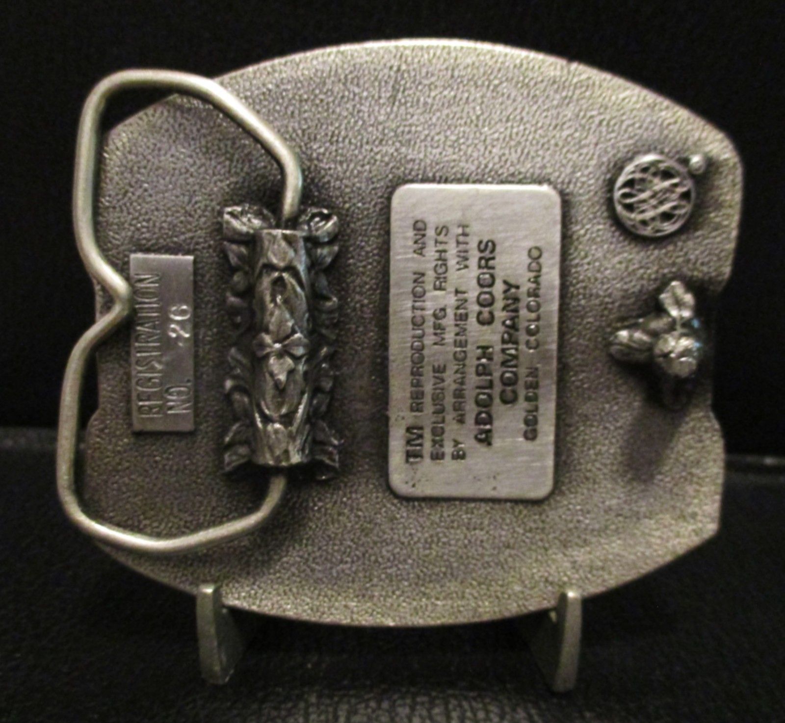 Adolph Coors Beer National Western Stock Show Belt Buckle Draft Horse Pull Show