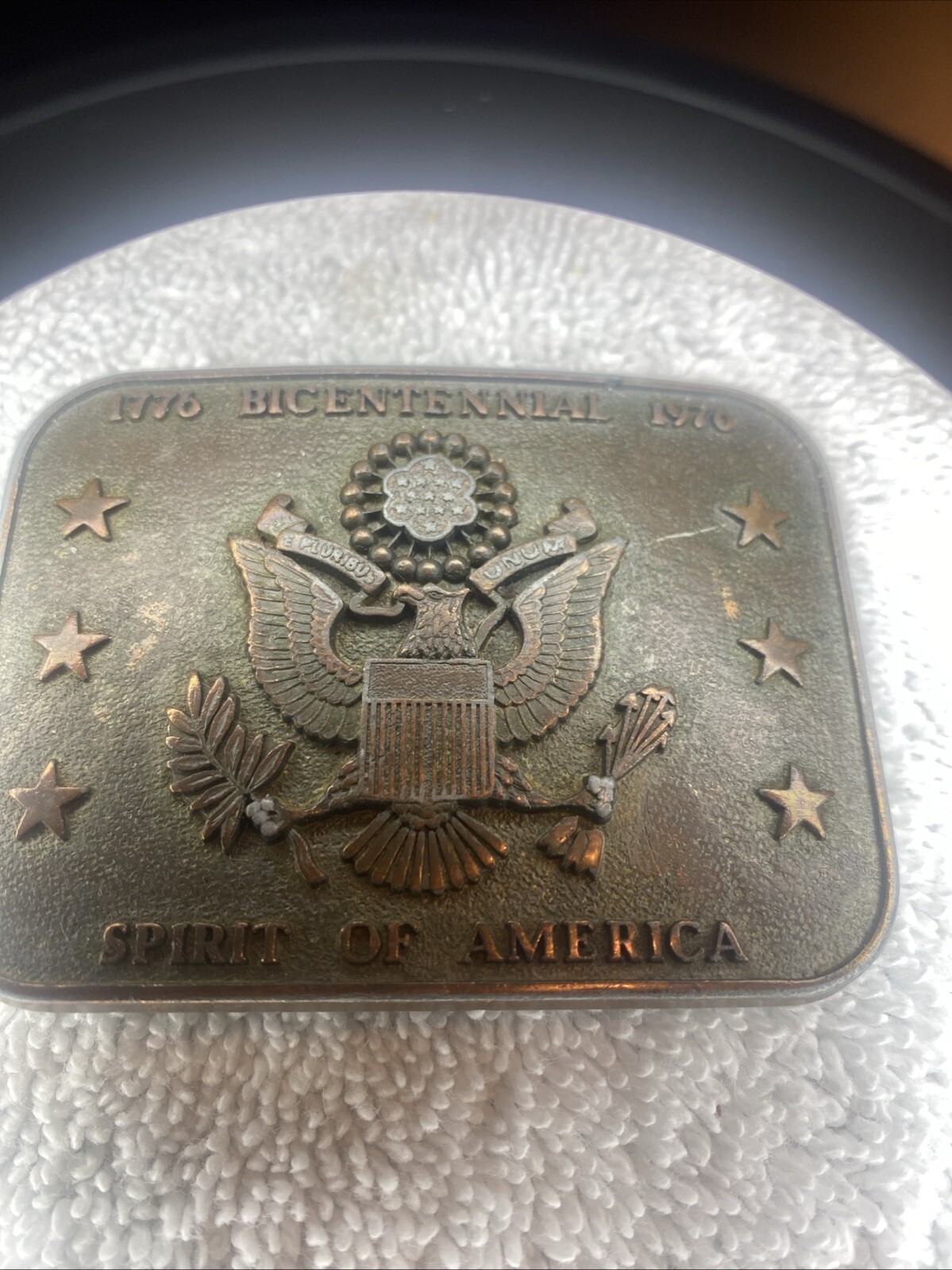 Vtg Belt Buckle 1776 Bicentennial 1976 Spirit Of America Seal Of America Eagle