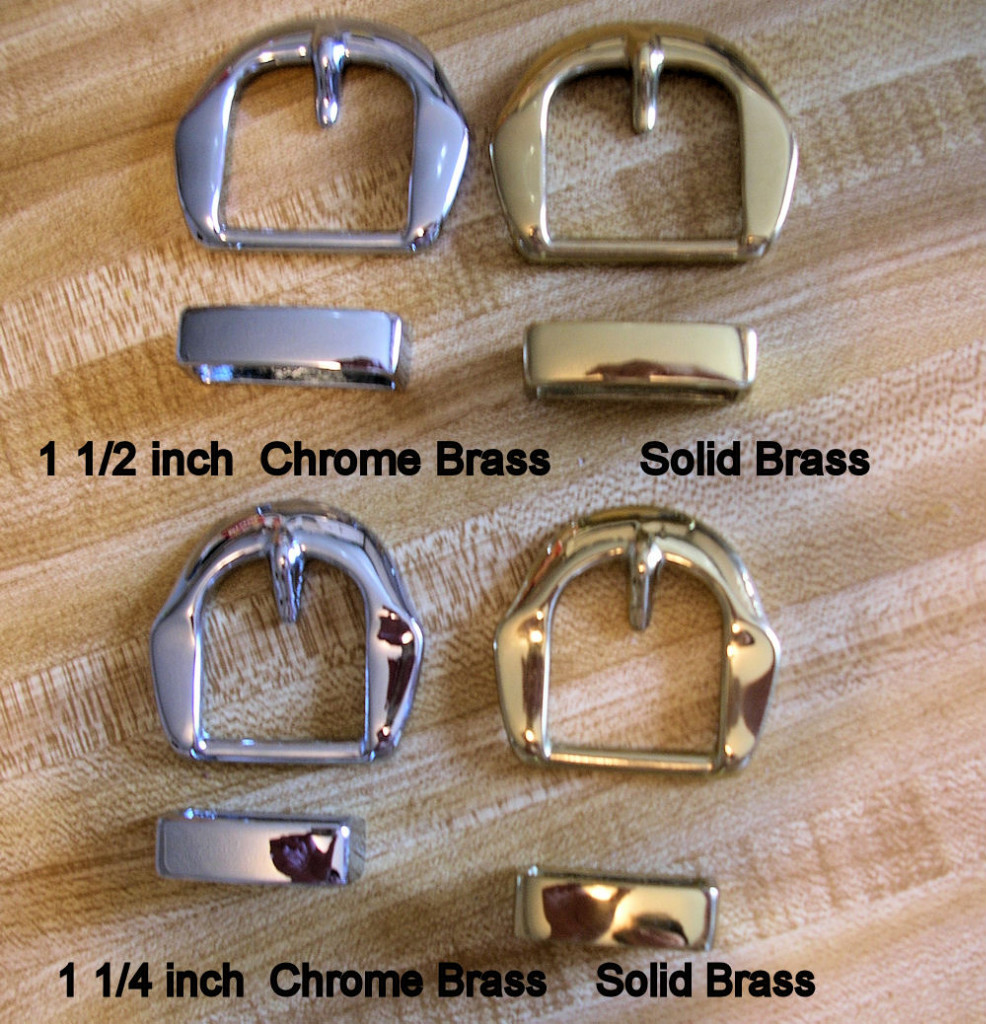 Belt Buckle & Loop Sets_Solid Brass / Chrome_Gold or Silver Color 1 1/2&Prime;_1 1/4&Prime;