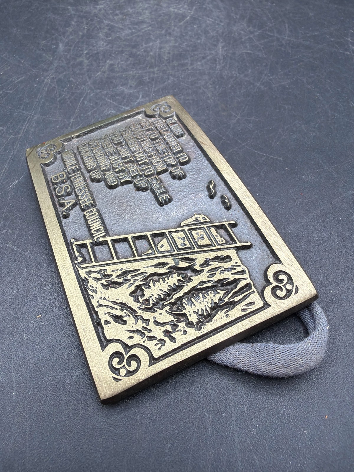 Vintage Brass Boy Scouts Middle Tennessee Council Belt Buckle
