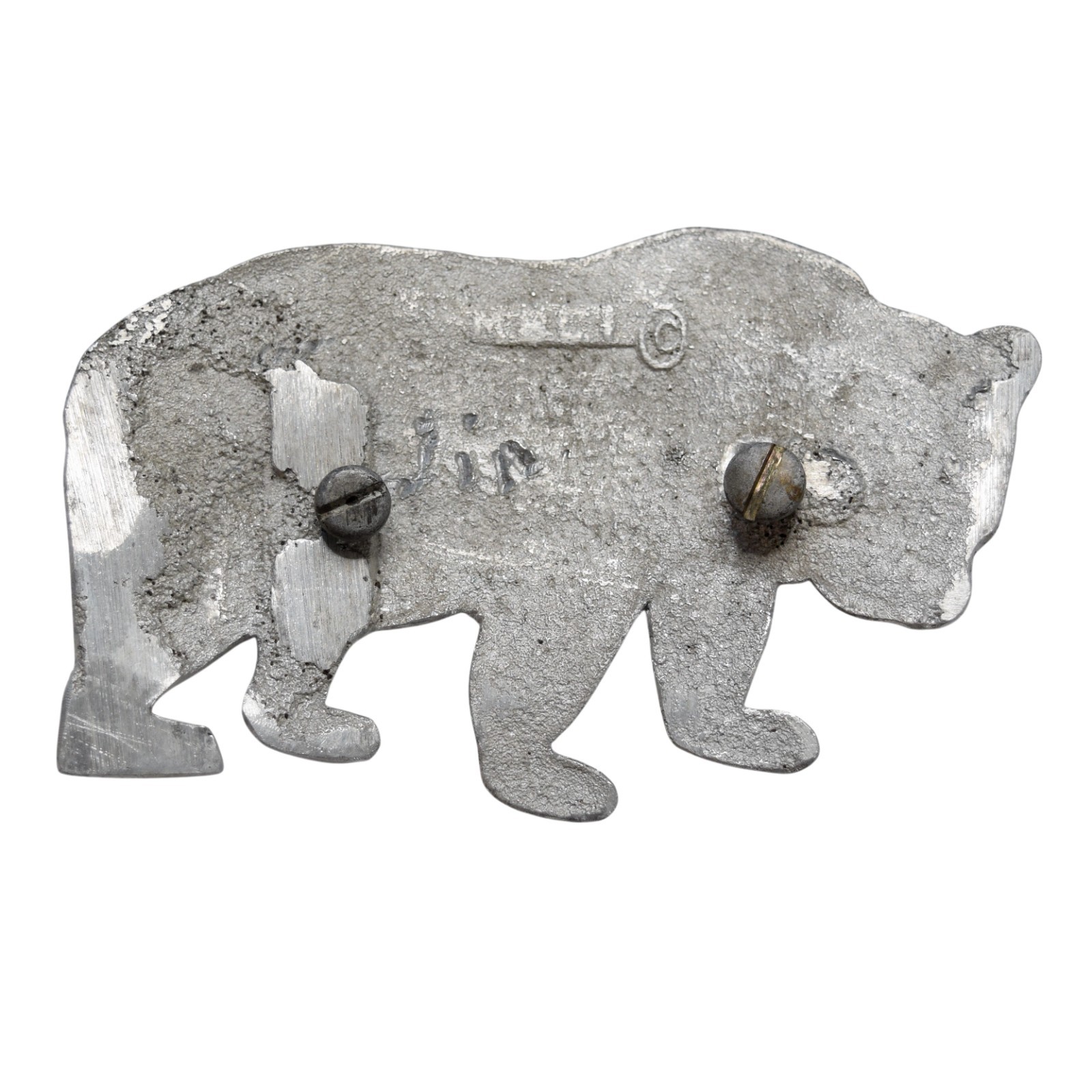 Vintage Pewter Grizzly Bear Belt Buckle Detailed Walking Wildlife Western Lodge